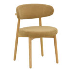 Luben chair brown fabric - rubberwood in natural shade 53x54x79cm