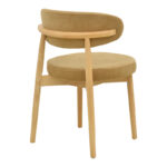 Luben chair brown fabric - rubberwood in natural shade 53x54x79cm - Image 3