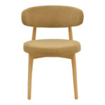 Luben chair brown fabric - rubberwood in natural shade 53x54x79cm - Image 5
