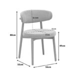 Luben chair beige fabric - rubberwood in natural shade 53x54x79cm - Image 2