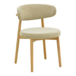 Luben chair beige fabric - rubberwood in natural shade 53x54x79cm