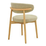 Luben chair beige fabric - rubberwood in natural shade 53x54x79cm - Image 3