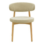 Luben chair beige fabric - rubberwood in natural shade 53x54x79cm - Image 5