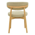 Luben chair beige fabric - rubberwood in natural shade 53x54x79cm - Image 6