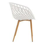 Armchair Ezra white pp-natural color metal leg 62.5x56x82cm - Image 3