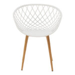 Armchair Ezra white pp-natural color metal leg 62.5x56x82cm - Image 4