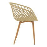 Armchair Ezra cappuccino pp-natural color metal leg 62.5x56x82cm - Image 3