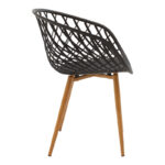Armchair Ezra anthracite pp-natural color metal leg 62.5x56x82cm - Image 3