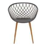 Armchair Ezra anthracite pp-natural color metal leg 62.5x56x82cm - Image 4