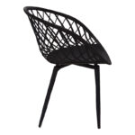 Armchair Ezra black pp-black metal leg 62.5x56x82cm - Image 3