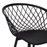 Armchair Ezra black pp-black metal leg 62.5x56x82cm - Image 5