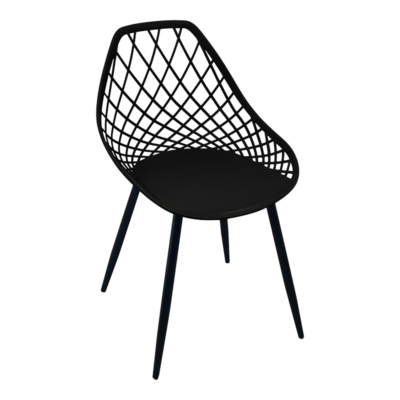 270-000074 Chair Suan black pp-black metal leg 49x51x86cm - Image 1