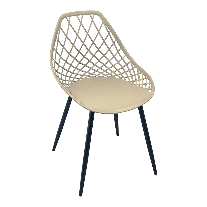 270-000076 Chair Suan cappuccino pp-black metal leg 49x51x86cm - Слика 1