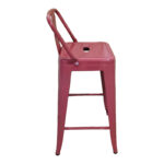 Mid-height Bar stool with backrest Utopia metal terracotta 42x42x86cm - Слика 2