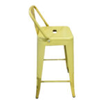 Mid-height Bar stool with backrest Utopia metal yellow 42x42x86cm - Слика 2