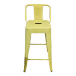 Mid-height Bar stool with backrest Utopia metal yellow 42x42x86cm - Слика 3