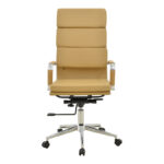 Manager office chair Tokyo with beige pu 55.5x52x108cm - Слика 4
