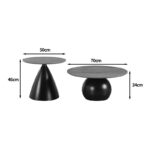 Coffee tables Caple set of 2 white metal- mdf in natural shade - Слика 4