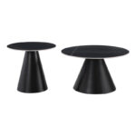 Duoma coffee tables set of 2 black metal - black marble - Слика 3
