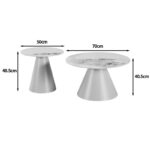 Duoma coffee tables set of 2 black metal - black marble - Слика 4