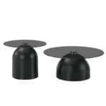 Coffee tables Barel set of 2 black metal-black smoke glass - Слика 3