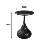 Gala side table black metal - black marble D40x60cm - Image 3