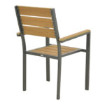 Breze stackable armchair plywood in natural-aluminum in anthracite shade 57.5x60x88cm - Image 3