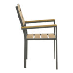 Breze stackable armchair plywood in natural-aluminum in anthracite shade 57.5x60x88cm - Image 4