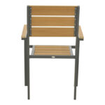 Breze stackable armchair plywood in natural-aluminum in anthracite shade 57.5x60x88cm - Image 6