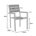 Breze stackable armchair plywood in natural-aluminum in white shade 57.5x60x88cm - Image 2