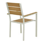 Breze stackable armchair plywood in natural-aluminum in white shade 57.5x60x88cm - Image 3
