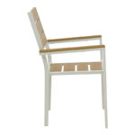 Breze stackable armchair plywood in natural-aluminum in white shade 57.5x60x88cm - Image 4