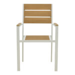 Breze stackable armchair plywood in natural-aluminum in white shade 57.5x60x88cm - Image 5