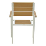 Breze stackable armchair plywood in natural-aluminum in white shade 57.5x60x88cm - Image 6