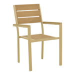 Breze stackable armchair plywood in natural-aluminum in cappuccino shade 57.5x60x88cm