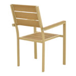Breze stackable armchair plywood in natural-aluminum in cappuccino shade 57.5x60x88cm - Image 3