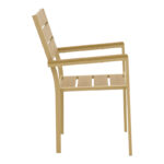 Breze stackable armchair plywood in natural-aluminum in cappuccino shade 57.5x60x88cm - Image 4