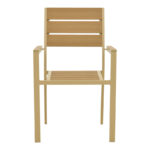 Breze stackable armchair plywood in natural-aluminum in cappuccino shade 57.5x60x88cm - Image 5