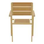Breze stackable armchair plywood in natural-aluminum in cappuccino shade 57.5x60x88cm - Image 6