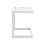 Aether aluminum table in white color 37.5x36.5x53cm - Image 2