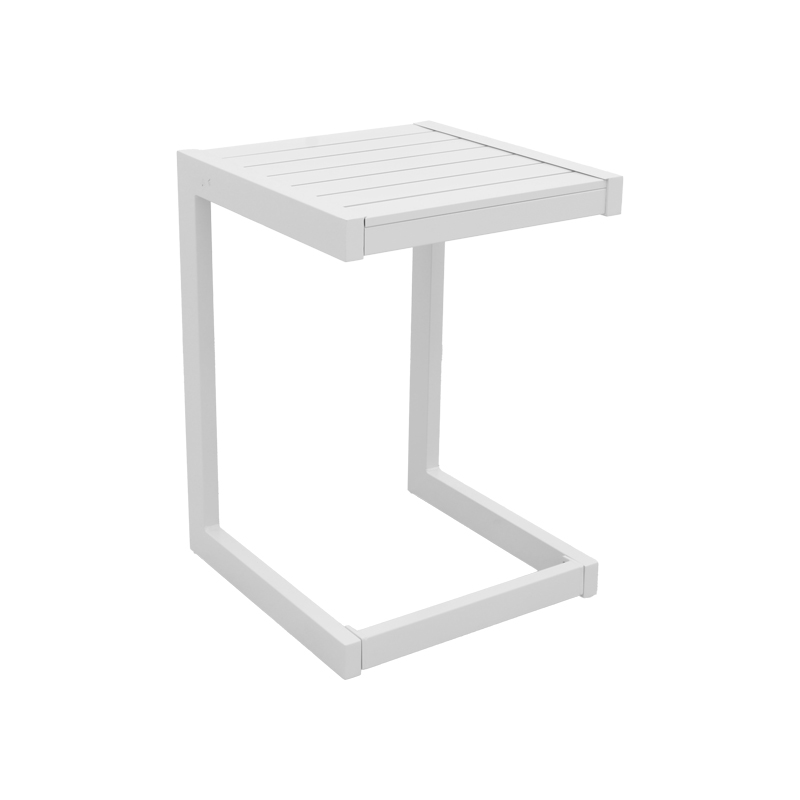 288-000037 Aether aluminum table in white color 37.5x36.5x53cm - Image 1