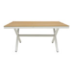 Thorio table plywood in natural -aluminum in white shade 160x90x75cm - Image 2