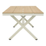 Thorio table plywood in natural -aluminum in white shade 160x90x75cm - Image 3