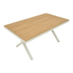 Thorio table plywood in natural -aluminum in white shade 160x90x75cm - Image 4