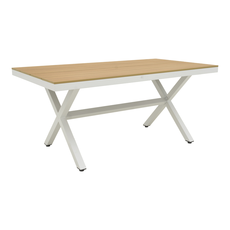 288-000041 Thorio table plywood in natural -aluminum in white shade 160x90x75cm - Image 1