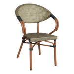 Armchair Isaia walnut aluminum-textilene gold 57x57x83cm - Слика 2