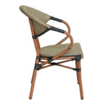 Armchair Isaia walnut aluminum-textilene gold 57x57x83cm - Слика 3