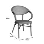 Armchair Isaia walnut aluminum-textilene gold 57x57x83cm - Слика 6