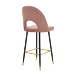 Medium height bar stool Casenio rotten apple velvet-black leg with gold metal 48x50x107cm - Image 2