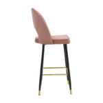 Medium height bar stool Casenio rotten apple velvet-black leg with gold metal 48x50x107cm - Image 3
